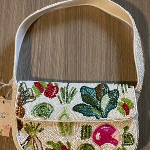 Embroidered Radish Vegetables Women Purse Viral Beaded TikTok Bag
